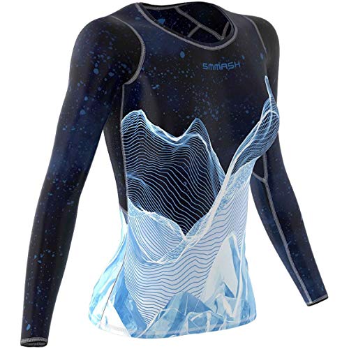 SMMASH Funktionsshirt Damen Kompressionsshirt Sportshirt Langarm Atmungsaktiv Second Skin Technologie Fitness Oberteil Outdoor von SMMASH