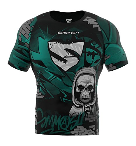 SMMASH Kompressionsshirt Funktionsshirt Herren Kurzarm Sportshirt Laufshirt Kurzarmshirt Second Skin Technologie Atmungsaktiv Schnelltrockend von SMMASH