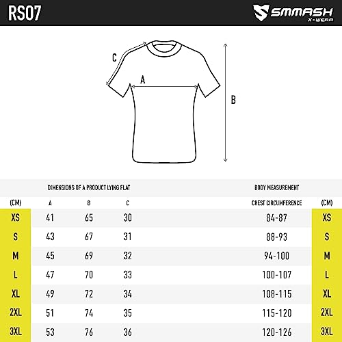 SMMASH Kompressionsshirt Funktionsshirt Herren Kurzarm Sportshirt Laufshirt Kurzarmshirt Second Skin Technologie Atmungsaktiv Schnelltrockend von SMMASH