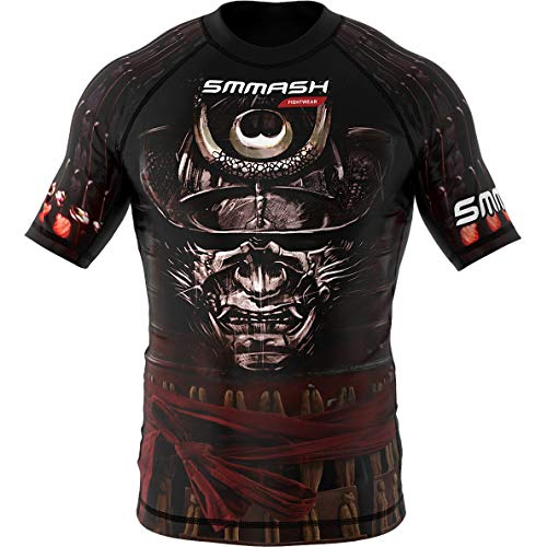 SMMASH Funktionsshirt Herren Rashguard Kurzarm Sportshirt MMA Thaibox Muay Thai Kickboxen Atmungsaktiv Abriebfest von SMMASH