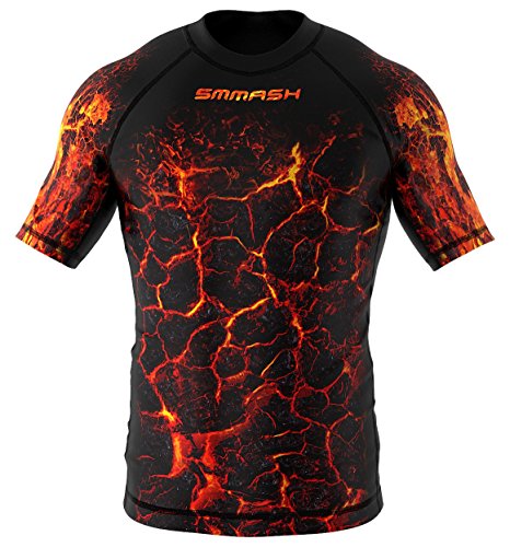 SMMASH Kurzarmes Rashguard für Herren, Funktionsshirt MMA BJJ Kickboxen Thai Box Cross-Training Fitness, Atmungsaktiver T-Shirt, Professionelle Sportbekleidung für Männer mit silbernen Ionen-Fasern von SMMASH