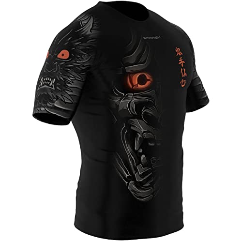 SMMASH Funktionsshirt Herren Rashguard Kurzarm Sportshirt MMA Thaibox Muay Thai Kickboxen Atmungsaktiv Abriebfest von SMMASH