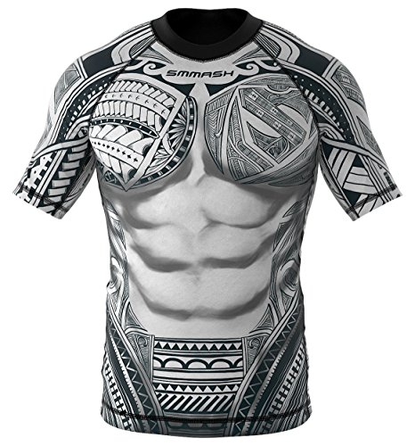 SMMASH Funktionsshirt Herren Rashguard Kurzarm Sportshirt MMA Thaibox Muay Thai Kickboxen Atmungsaktiv Abriebfest von SMMASH