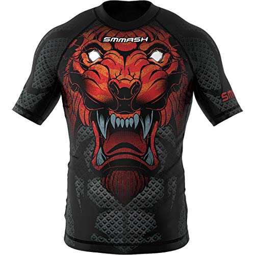 SMMASH Funktionsshirt Herren Rashguard Kurzarm Sportshirt MMA Thaibox Muay Thai Kickboxen Atmungsaktiv Abriebfest von SMMASH