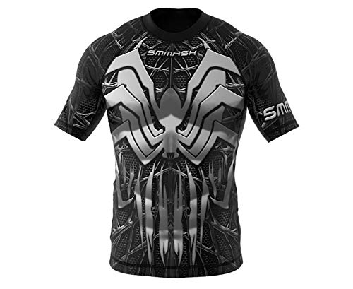 SMMASH Funktionsshirt Herren Rashguard Kurzarm Sportshirt MMA Thaibox Muay Thai Kickboxen Atmungsaktiv Abriebfest von SMMASH