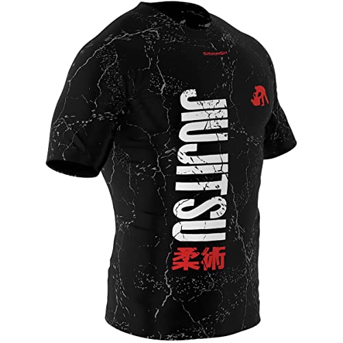 SMMASH Funktionsshirt Herren Rashguard Kurzarm Sportshirt MMA Thaibox Muay Thai Kickboxen Atmungsaktiv Abriebfest von SMMASH