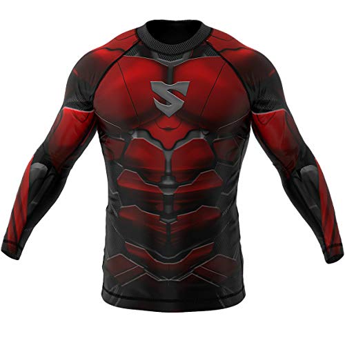 SMMASH Funktionsshirt Herren Rashguard Langarm Sportshirt MMA Thaibox Muay Thai Kickboxen Atmungsaktiv Abriebfest von SMMASH