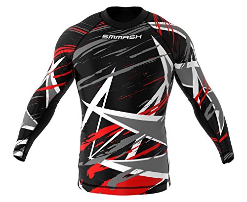 SMMASH Funktionsshirt Herren Rashguard Langarm Sportshirt MMA Thaibox Muay Thai Kickboxen Atmungsaktiv Abriebfest von SMMASH