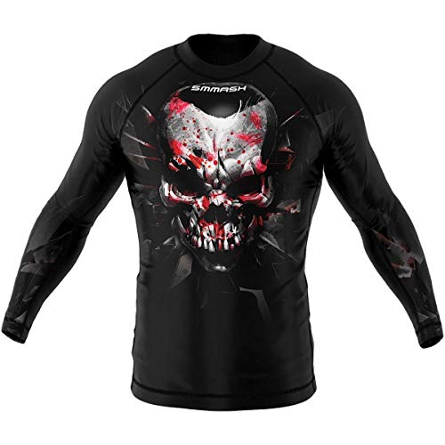 SMMASH Funktionsshirt Herren Rashguard Langarm Sportshirt MMA Thaibox Muay Thai Kickboxen Atmungsaktiv Abriebfest von SMMASH