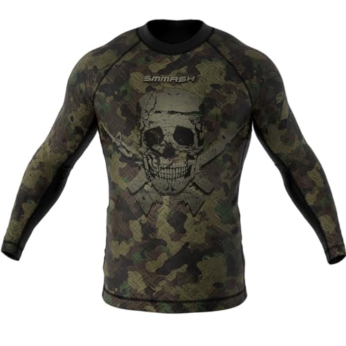 SMMASH Langarmes Rashguard für Herren, Funktionsshirt MMA BJJ Kickboxen Thai Box Cross-Training Fitness, Atmungsaktives T-Shirt, Professionelle Sportbekleidung für Männer mit silbernen Ionen-Fasern von SMMASH