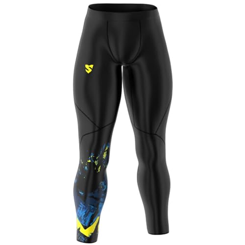 SMMASH Kompressionshose Herren Laufhose Lang Leggings Sportleggings Für Männer Atmungsaktiv Second Skin Technologie Running Hose von SMMASH