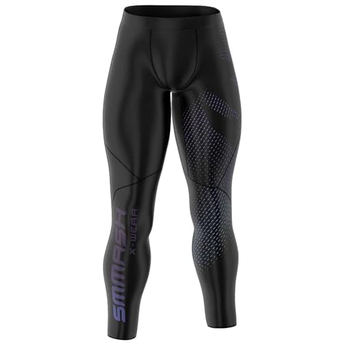 SMMASH Kompressionshose Herren Laufhose Lang Leggings Sportleggings Für Männer Atmungsaktiv Second Skin Technologie Running Hose von SMMASH