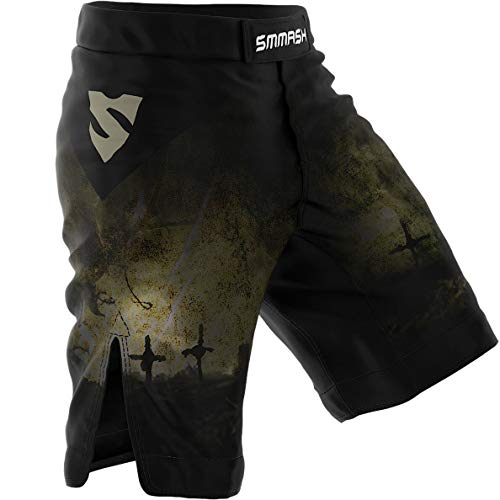 SMMASH MMA Shorts Herren Thaibox Muay Thai Hose Boxhose Sporthose Trainingsshorts Atmungsaktiv Kletterverschluss Abriebfest von SMMASH
