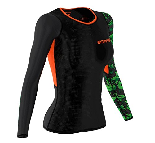 SMMASH Funktionsshirt Damen Kompressionsshirt Sportshirt Langarm Atmungsaktiv Second Skin Technologie Fitness Oberteil Outdoor von SMMASH