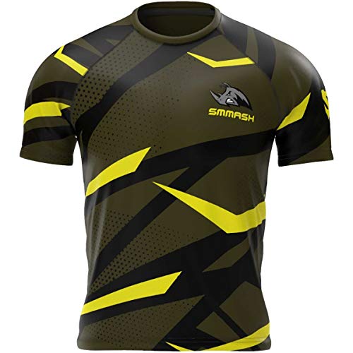 SMMASH Mud Rhino Sport Herren Kurze Lose Trainingsshirt, Universelle Ganzjährige Sportshirt, Tshirt Atmungsaktiv und Leicht für Crossfit, Ocr, Laufshirt, Hergestellt in der EU (S) von SMMASH