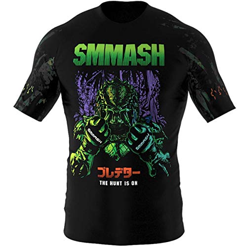 SMMASH Funktionsshirt Herren Rashguard Kurzarm Sportshirt MMA Thaibox Muay Thai Kickboxen Atmungsaktiv Abriebfest von SMMASH