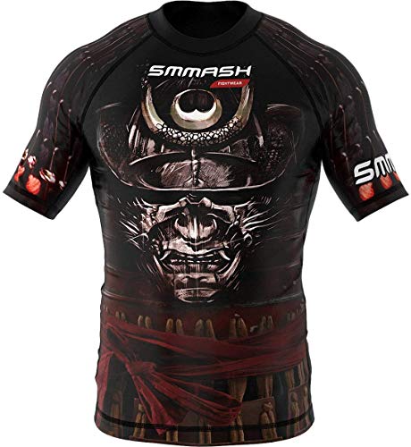 SMMASH Samurai Rashguard Junge Kampfsport Kurze, Kids Sport Longsleeve Atmungsaktiv und Leicht, Sportoberteile Kinder für MMA, Krav MAGA, Slim Fit Funktionsshirt, Hergestellt in der EU (M) von SMMASH