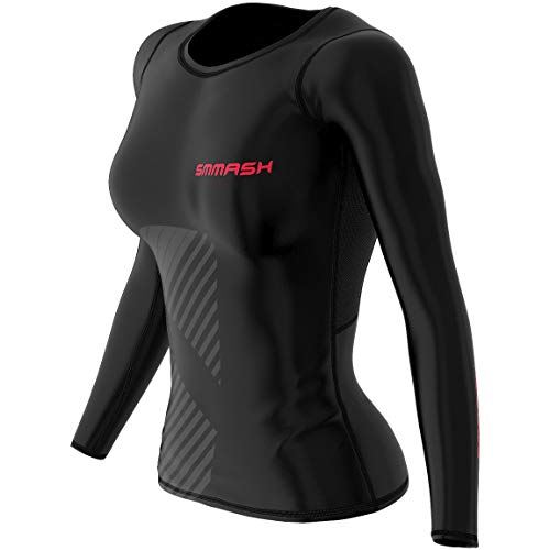 SMMASH Funktionsshirt Damen Kompressionsshirt Sportshirt Langarm Atmungsaktiv Second Skin Technologie Fitness Oberteil Outdoor von SMMASH