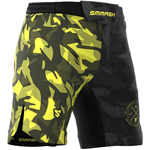 SMMASH MMA Shorts Herren Thaibox Muay Thai Hose Boxhose Sporthose Trainingsshorts Atmungsaktiv Kletterverschluss Abriebfest Ultraleicht von SMMASH