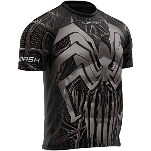 SMMASH Venomous Sport Herren Kurze Lose Trainingsshirt, Universelle Ganzjährige Sportshirt, Tshirt Atmungsaktiv und Leicht für Crossfit, Ocr, Laufshirt, Hergestellt in der EU (L) von SMMASH