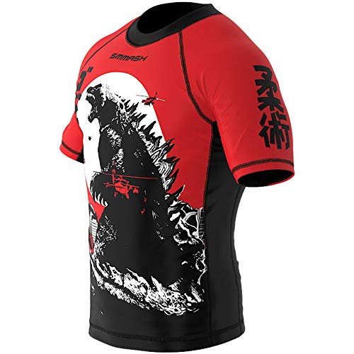 SMMASH Zilla Rashguard Junge Kampfsport Kurze, Kids Sport Longsleeve Atmungsaktiv und Leicht, Sportoberteile Kinder für MMA, Krav MAGA, Slim Fit Funktionsshirt, Hergestellt in der EU von SMMASH