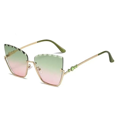 SMMZRF Sonnenbrille Damen Halbrahmen Quadratische Sonnenbrille Mode Metallrahmen Uv400 Ultraleichte Brille-Grün-Mit Box SMMZRF Sonnenbrille Damen Halbrahmen Quadratische Sonnenbrille Mode Metallrahmen Uv400 Ultraleichte Brille-Grün-Mit Box von SMMZRF