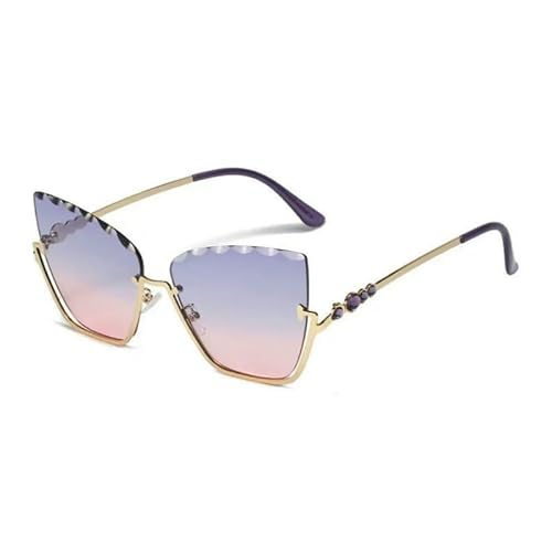SMMZRF Sonnenbrille Damen Halbrahmen Quadratische Sonnenbrille Mode Metallrahmen Uv400 Ultraleichte Brille-Lila-Mit Box SMMZRF Sonnenbrille Damen Halbrahmen Quadratische Sonnenbrille Mode Metallrahmen Uv400 Ultraleichte Brille-Lila-Mit Box von SMMZRF