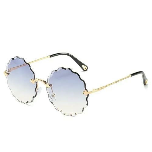 SMMZRF Sonnenbrille Übergroße Runde Sonnenbrille Frauen Blumenmuster Mode Rahmenlose Fahrbrille Uv400-Lh-Mit Box SMMZRF Sonnenbrille Übergroße Runde Sonnenbrille Frauen Blumenmuster Mode Rahmenlose Fahrbrille Uv400-Lh-Mit Box von SMMZRF