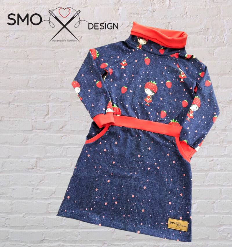 Handmade Kinder Hoodiekleid Mit Loopkragen & Eingrifftaschen Gr. 86 - 164 von SMODesignHandmade