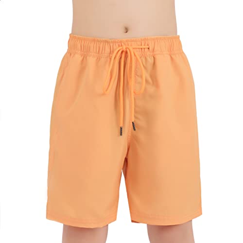 SMONTY Badehose Jungen Badeshorts für Jungen von 7-14 Jahren für Strand und Pool(Orange, 134-140cm) von SMONTY
