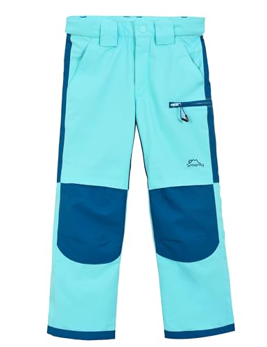 SMONTY Kinder Softshellhose mit Netzfutter Winddicht Wasserabweisend Atmungsaktiv Feuchtigkeitsableitend Schnelltrocknend und Verschleißfest Wanderhose Outdoor Sporthosen(LT BLAU 11-12) von SMONTY