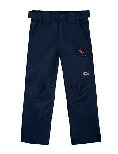 SMONTY Kinder Softshellhose mit Netzfutter Winddicht Wasserabweisend Atmungsaktiv Feuchtigkeitsableitend Schnelltrocknend und Verschleißfest Wanderhose Outdoor Sporthosen(Navy 7-8) von SMONTY