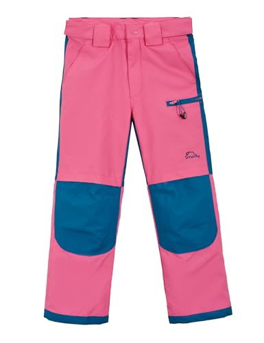 SMONTY Kinder Softshellhose mit Netzfutter Winddicht Wasserabweisend Atmungsaktiv Feuchtigkeitsableitend Schnelltrocknend und Verschleißfest Wanderhose Outdoor Sporthosen(PINK 11-12) von SMONTY