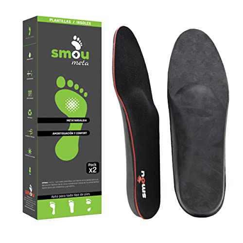 SMOU META Einlegesohlen gel |Schuheinlagen zur Linderung von Mittelfußschmerzen -Metatarsalgie |Ideal für orthopädische schuhe damen-Herren |Einlegesohlen anti schweiß mit Mikrofaserfutter (37-38 EU) von SMOU