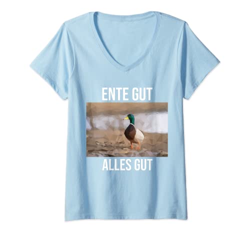 Damen Ente gut alles gut - Quietschente gelb Enten T-Shirt mit V-Ausschnitt von SMOX | Ente gut alles gut Funny duck gifts