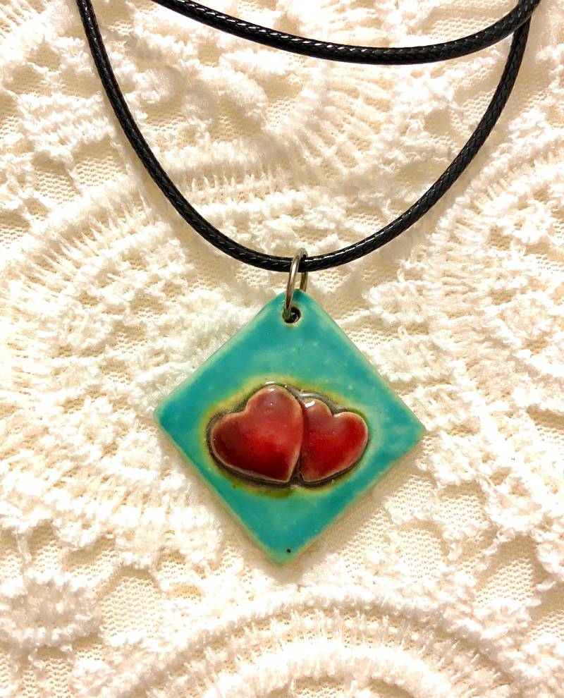 Keramikschmuck, Herzanhänger, Keramikzubehör, Keramikkette, Herzkette, Liebe, Herz, Schmuck, Liebesanhänger, Valentines von SMPersianArt