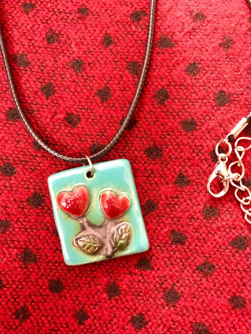 Keramikschmuck, Herzanhänger, Keramikzubehör, Keramikkette, Herzkette, Liebe, Herz, Schmuck, Liebesanhänger, Valentines von SMPersianArt