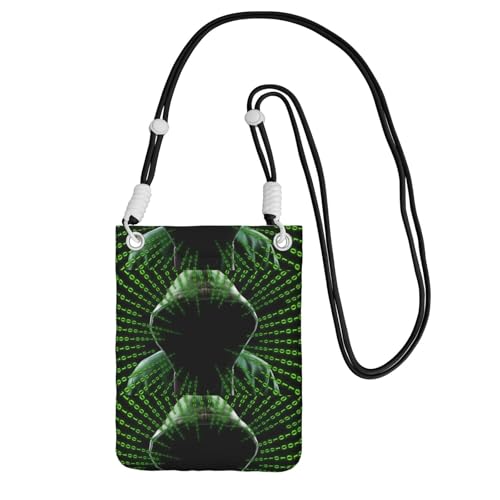 Kleine Crossbody-Geldbörse, zum Tragen einer Handytasche, diagonal, Hacker-Attacke, Mini-Schultertasche, Geldbörse, Smartphone-Geldbörse von SMSJTMWHN
