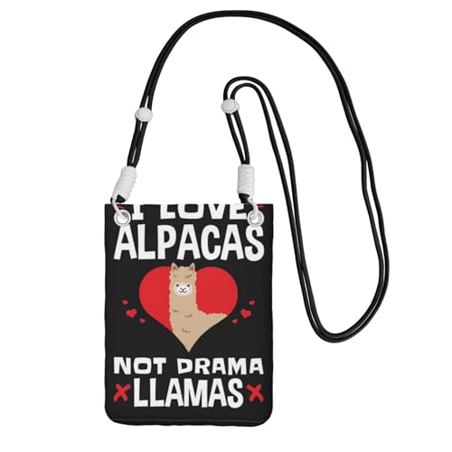 Kleine Crossbody-Geldbörse, zum Tragen einer Handytasche, diagonal, "I Love Alpacas", Mini-Schultertasche, Geldbörse, Smartphone-Geldbörse Kleine Crossbody-Geldbörse, zum Tragen einer Handytasche, diagonal, "I Love Alpacas", Mini-Schultertasche, Geldbörse, Smartphone-Geldbörse von SMSJTMWHN