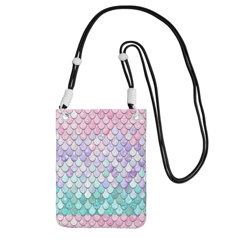 Kleine Crossbody-Geldbörse, zum Tragen einer Handytasche, diagonal, Meerjungfrau, Rosa, Lila, Mini-Schultertasche, Geldbörse, Smartphone-Geldbörse Kleine Crossbody-Geldbörse, zum Tragen einer Handytasche, diagonal, Meerjungfrau, Rosa, Lila, Mini-Schultertasche, Geldbörse, Smartphone-Geldbörse von SMSJTMWHN