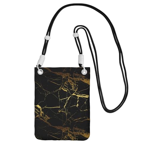 Kleine Crossbody-Geldbörse, zum Tragen einer Handytasche, diagonal, schwarzer Marmor, Mini-Schultertasche, Geldbörse, Smartphone-Geldbörse Kleine Crossbody-Geldbörse, zum Tragen einer Handytasche, diagonal, schwarzer Marmor, Mini-Schultertasche, Geldbörse, Smartphone-Geldbörse von SMSJTMWHN