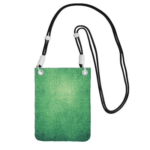 Kleine Crossbody-Geldbörse zum Tragen einer Handytasche, diagonal, grüne Kurvenstruktur, Mini-Schultertasche, Geldbörse, Smartphone-Geldbörse Kleine Crossbody-Geldbörse zum Tragen einer Handytasche, diagonal, grüne Kurvenstruktur, Mini-Schultertasche, Geldbörse, Smartphone-Geldbörse von SMSJTMWHN