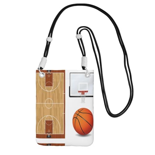 Kleine Umhängetasche, zum Tragen einer Handytasche, diagonal, Basketballplatz, Backboard, Mini-Schultertasche, Geldbörse, Smartphone-Geldbörse von SMSJTMWHN