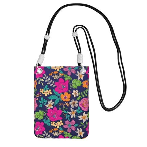 Kleine Umhängetasche, zum Tragen einer Handytasche, diagonal, Blumen, Mini-Schultertasche, Geldbörse, Smartphone-Geldbörse Kleine Umhängetasche, zum Tragen einer Handytasche, diagonal, Blumen, Mini-Schultertasche, Geldbörse, Smartphone-Geldbörse von SMSJTMWHN