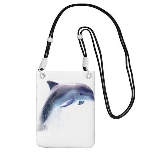 Kleine Umhängetasche, zum Tragen einer Handytasche, diagonal, Delfin, Mini-Schultertasche, Geldbörse, Smartphone-Geldbörse Kleine Umhängetasche, zum Tragen einer Handytasche, diagonal, Delfin, Mini-Schultertasche, Geldbörse, Smartphone-Geldbörse von SMSJTMWHN
