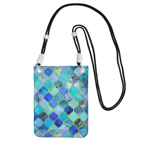 Kleine Umhängetasche, zum Tragen einer Handytasche, diagonal, Gittermuster, Mini-Schultertasche, Geldbörse, Smartphone-Geldbörse von SMSJTMWHN