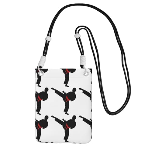 Kleine Umhängetasche, zum Tragen einer Handytasche, diagonal, Karate Boy, wechselbarer Gürtel, Farbe, Mini-Schultertasche, Geldbörse, Smartphone-Geldbörse Kleine Umhängetasche, zum Tragen einer Handytasche, diagonal, Karate Boy, wechselbarer Gürtel, Farbe, Mini-Schultertasche, Geldbörse, Smartphone-Geldbörse von SMSJTMWHN