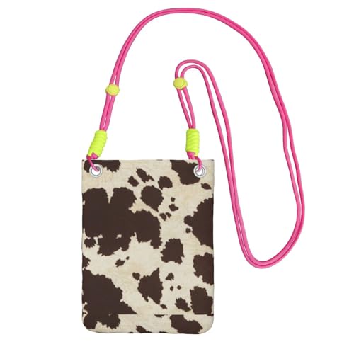 Kleine Umhängetasche, zum Tragen einer Handytasche, diagonal, Kuhfell-Druck, Mini-Schultertasche, Geldbörse, Smartphone-Geldbörse, Fuchusia, Einheitsgröße Kleine Umhängetasche, zum Tragen einer Handytasche, diagonal, Kuhfell-Druck, Mini-Schultertasche, Geldbörse, Smartphone-Geldbörse, Fuchusia, Einheitsgröße von SMSJTMWHN