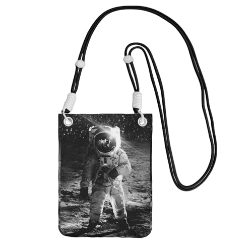 Kleine Umhängetasche, zum Tragen einer Handytasche, diagonal, Lunar Astronaut, Mini-Schultertasche, Geldbörse, Smartphone-Geldbörse Kleine Umhängetasche, zum Tragen einer Handytasche, diagonal, Lunar Astronaut, Mini-Schultertasche, Geldbörse, Smartphone-Geldbörse von SMSJTMWHN