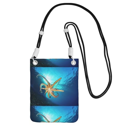 Kleine Umhängetasche, zum Tragen einer Handytasche, diagonal, Meeresbiologie, Mini-Schultertasche, Geldbörse, Smartphone-Geldbörse von SMSJTMWHN